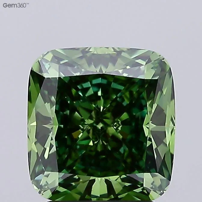 2.56ct Cushion modified Lab Grown Diamond (Colour Fancy Vivid Green, Clarity VS1, IGI Certified)