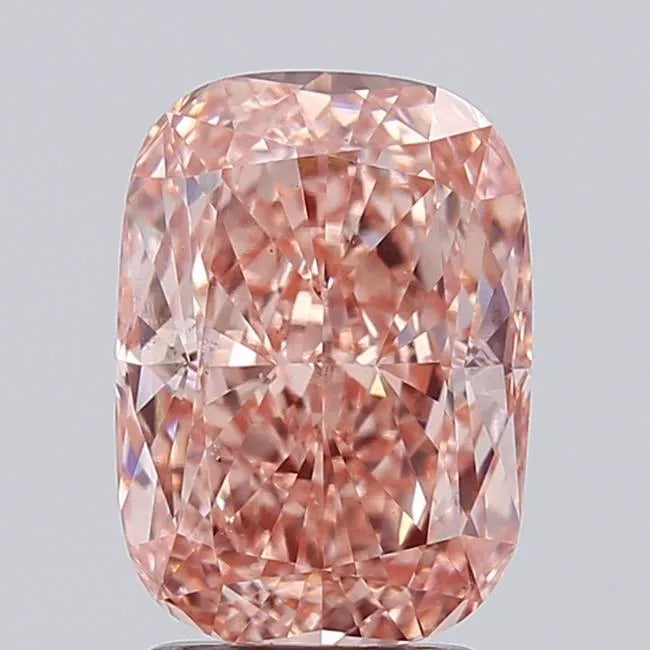 2.58ct Cushion modified Lab Grown Diamond (Colour Fancy Vivid Brownish Pink, Clarity VS2, IGI Certified)