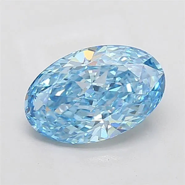 2.58ct Oval Lab Grown Diamond (Colour Fancy Vivid Blue, Clarity VS1, IGI Certified)