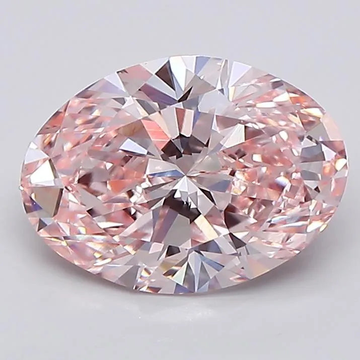 2.63ct Oval Lab Grown Diamond (Colour Fancy Intense Pink, Clarity VVS2, IGI Certified)