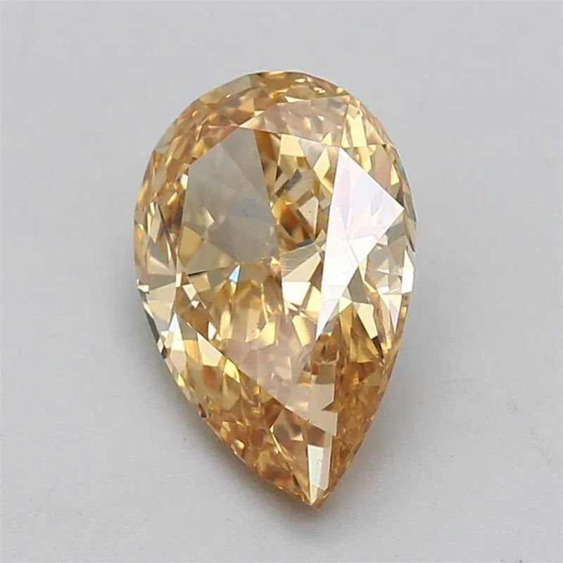 3.03ct Pear Lab Grown Diamond (Colour Fancy Intense Orangey Yellow, Clarity VS1, IGI Certified)