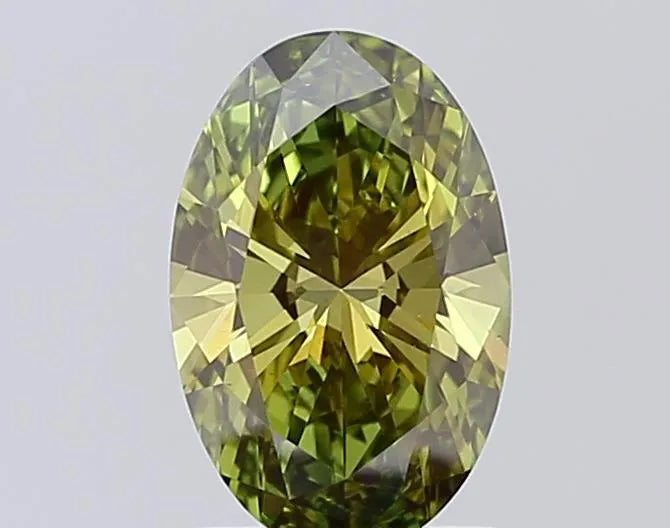 1.38ct Oval Lab Grown Diamond (Colour Fancy Vivid Green, Clarity VS1, IGI Certified)