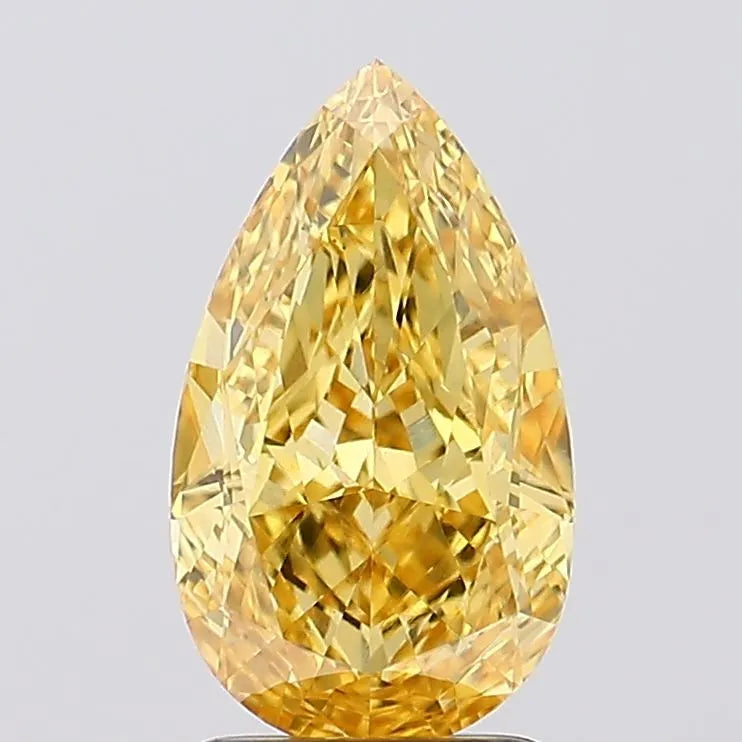 2.30ct Pear Lab Grown Diamond (Colour Fancy Vivid Yellow, Clarity VS1, IGI Certified)