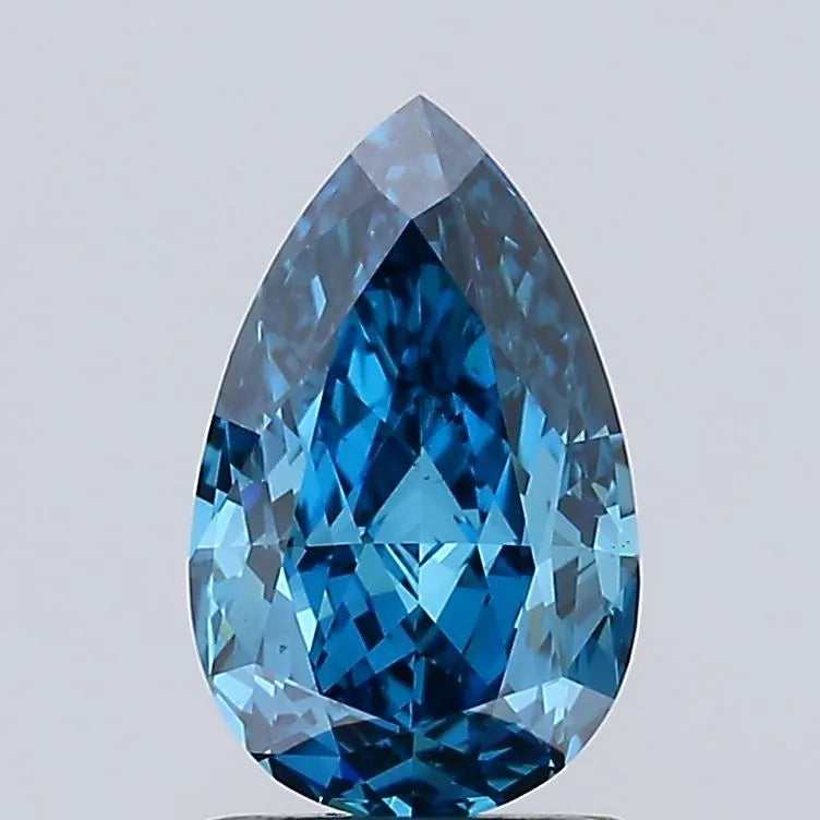 1.14ct Pear Lab Grown Diamond (Colour Fancy Vivid Blue, Clarity VS1, IGI Certified)