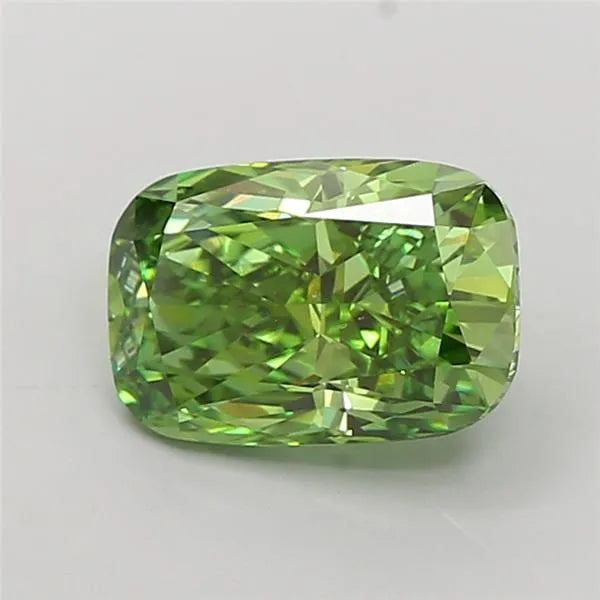 3.00ct Cushion modified Lab Grown Diamond (Colour Fancy Vivid Green, Clarity VVS2, IGI Certified)