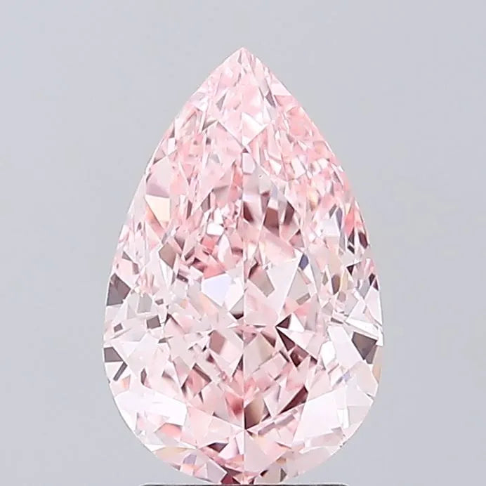 3.00ct Pear Lab Grown Diamond (Colour Fancy Vivid Pink, Clarity VVS2, IGI Certified)