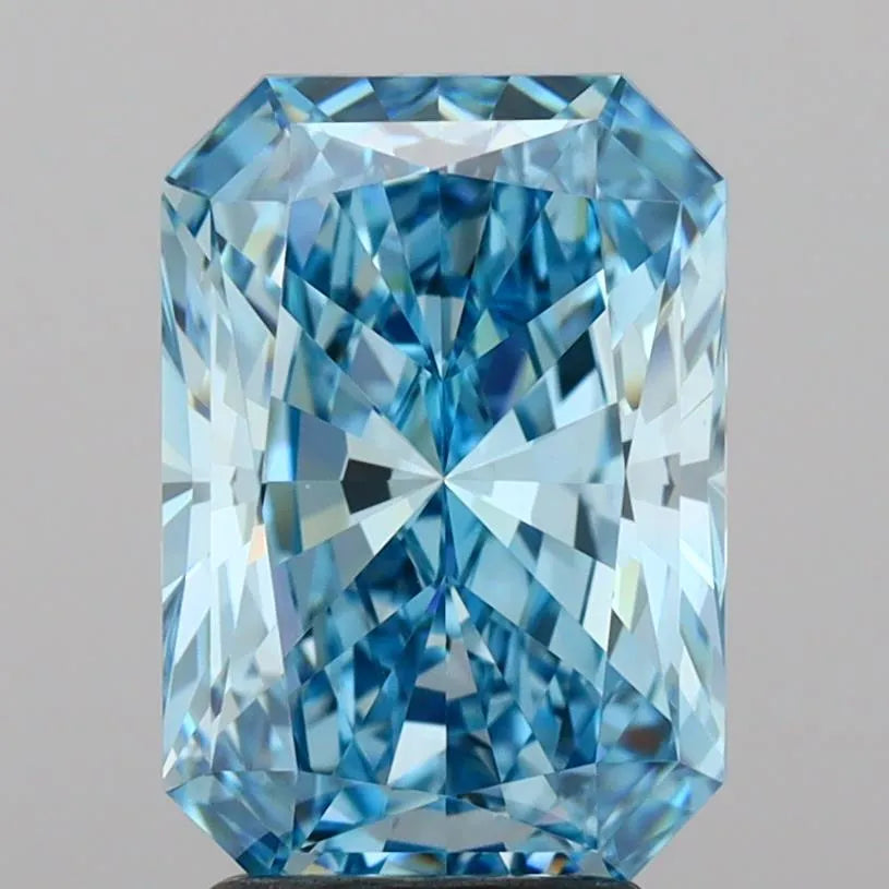 3.00ct Radiant Lab Grown Diamond (Colour Fancy Vivid Blue, Clarity VVS2, IGI Certified)
