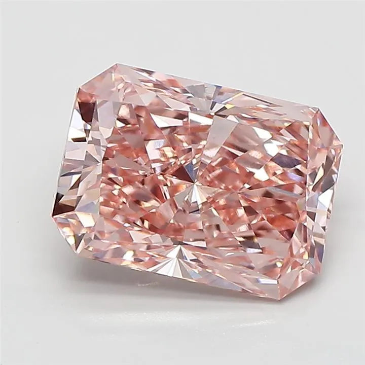 3.00ct Radiant Lab Grown Diamond (Colour Fancy Vivid Pink, Clarity VVS2, IGI Certified)
