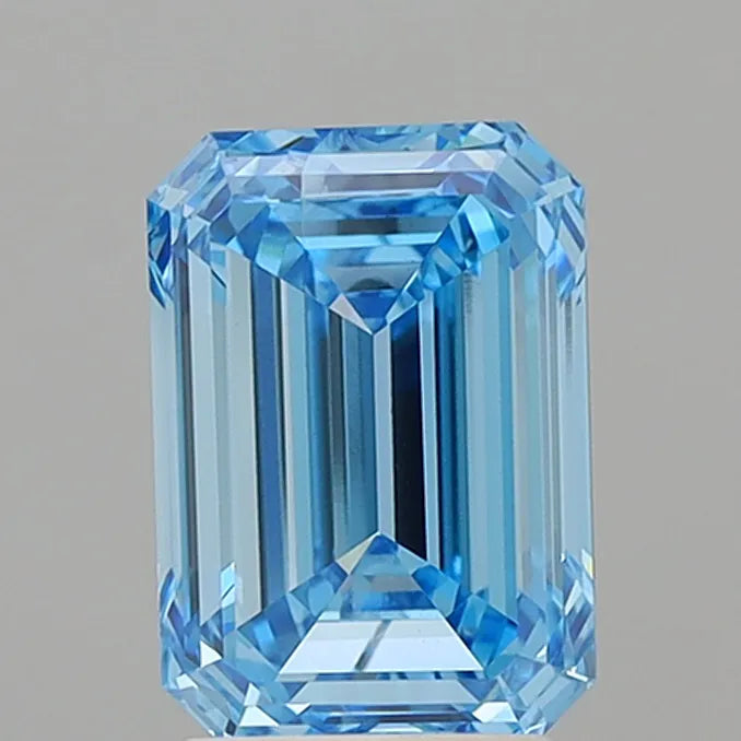 3.01ct Emerald Lab Grown Diamond (Colour Fancy Vivid Blue, Clarity SI2, IGI Certified)