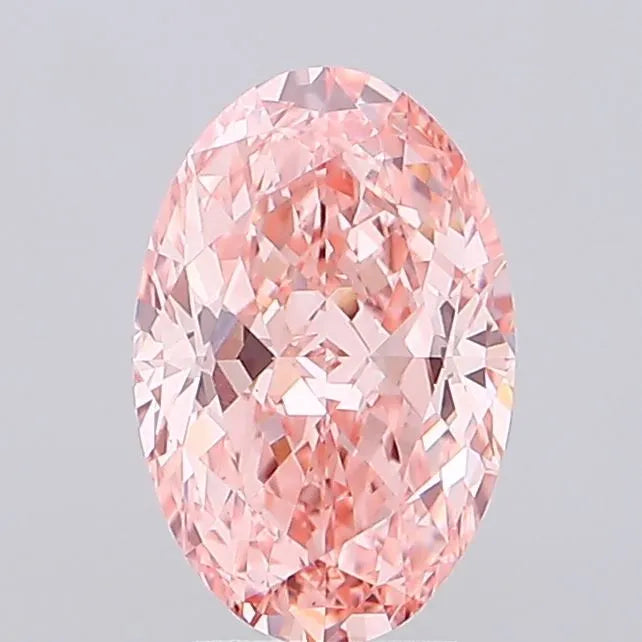 3.01ct Oval Lab Grown Diamond (Colour Fancy Vivid Pink, Clarity VVS2, IGI Certified)