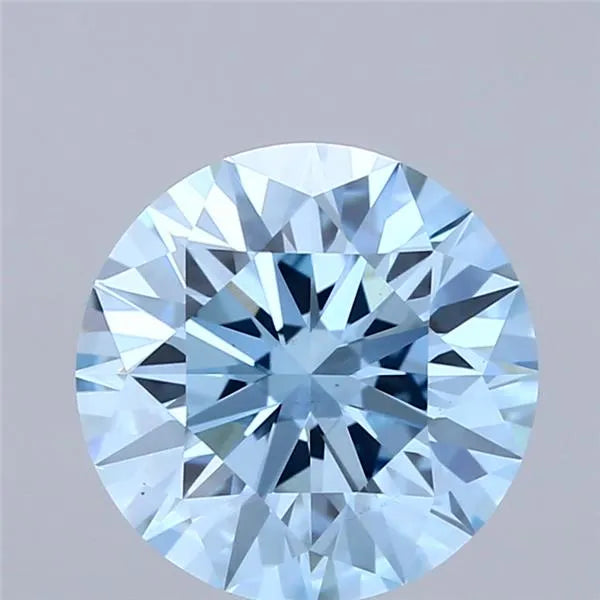 3.04ct Round Lab Grown Diamond (Colour Fancy Vivid Blue, Clarity VS1, Cut ID, IGI Certified)