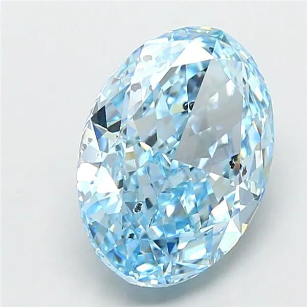 3.07ct Oval Lab Grown Diamond (Colour Fancy Vivid Blue, Clarity SI1, IGI Certified)
