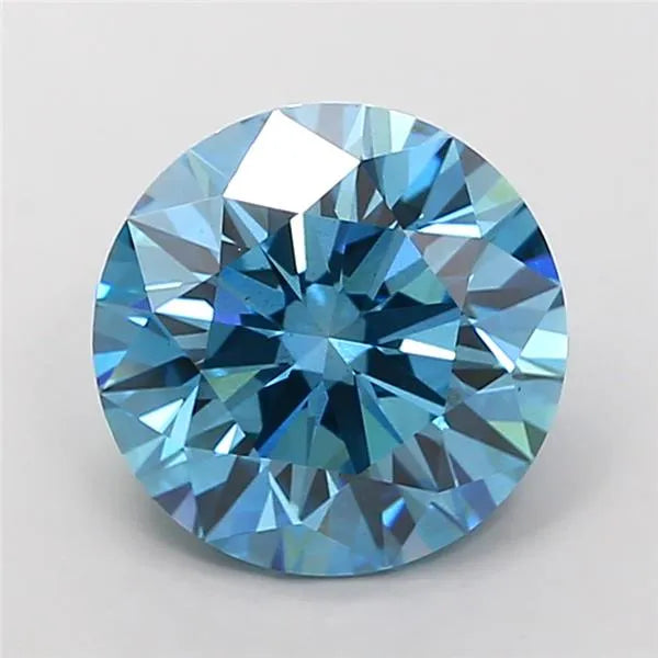 3.07ct Round Lab Grown Diamond (Colour Fancy Vivid Blue, Clarity VS1, Cut ID, IGI Certified)