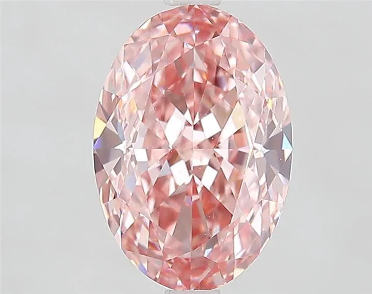 3.10ct Oval Lab Grown Diamond (Colour Fancy Vivid Pink, Clarity VVS2, IGI Certified)