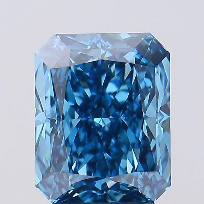 3.10ct Radiant Lab Grown Diamond (Colour Fancy Vivid Blue, Clarity VVS2, Cut GD, IGI Certified)