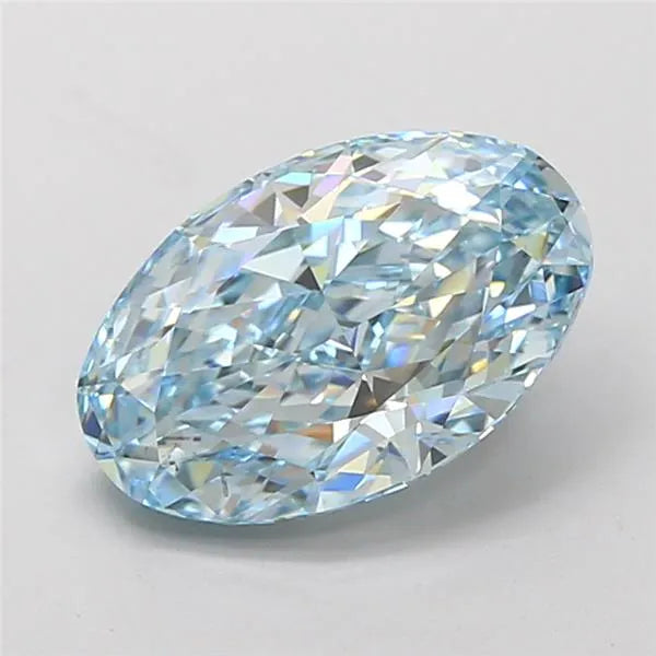 3.52ct Oval Lab Grown Diamond (Colour Fancy Intense Blue, Clarity VVS2, IGI Certified)