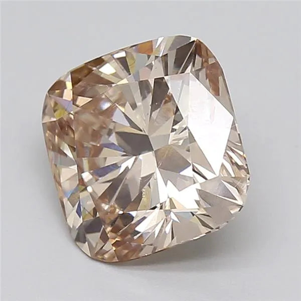 3.77ct Cushion modified Lab Grown Diamond (Colour Fancy Light Brown, Clarity VS2, IGI Certified)