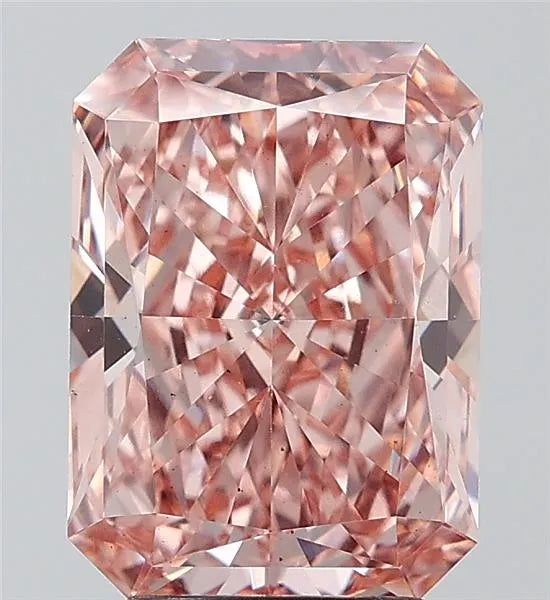 3.82ct Radiant Lab Grown Diamond (Colour Fancy Vivid Brownish Pink, Clarity VS2, IGI Certified)
