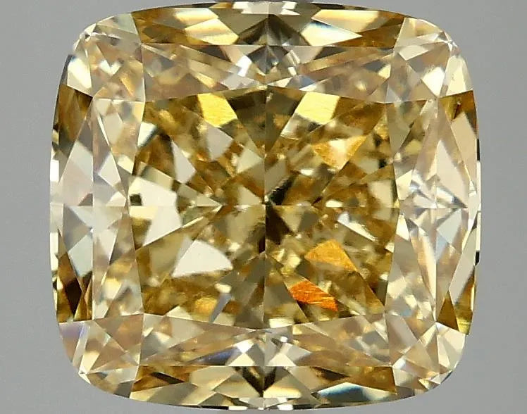 4.10ct Cushion modified Lab Grown Diamond (Colour Fancy Vivid Yellow, Clarity VS1, IGI Certified)