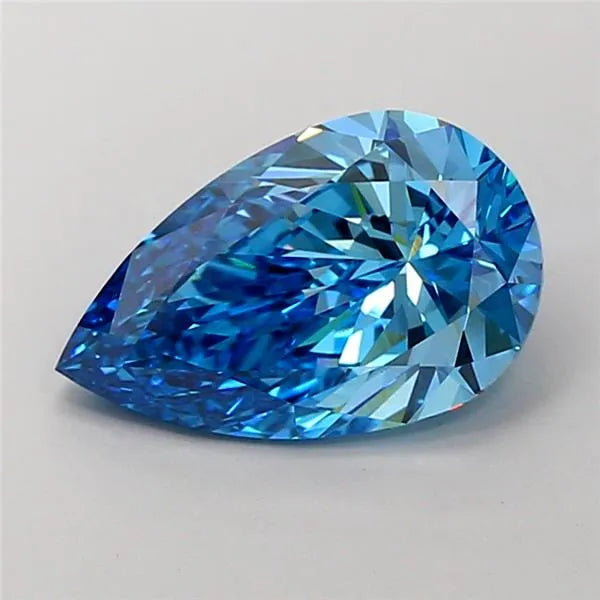 4.04ct Pear Lab Grown Diamond (Colour Fancy Vivid Blue, Clarity VVS2, IGI Certified)