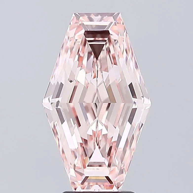 4.09ct Hexagonal Lab Grown Diamond (Colour Fancy Intense Pink, Clarity VVS2, IGI Certified)