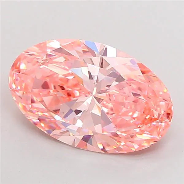 4.54ct Oval Lab Grown Diamond (Colour Fancy Vivid Pink, Clarity VVS2, IGI Certified)