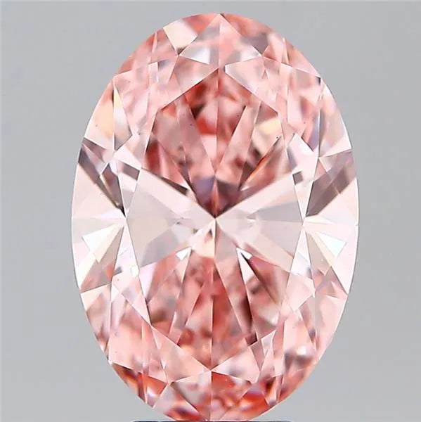 5.06ct Oval Lab Grown Diamond (Colour Fancy Vivid Pink, Clarity VS1, IGI Certified)