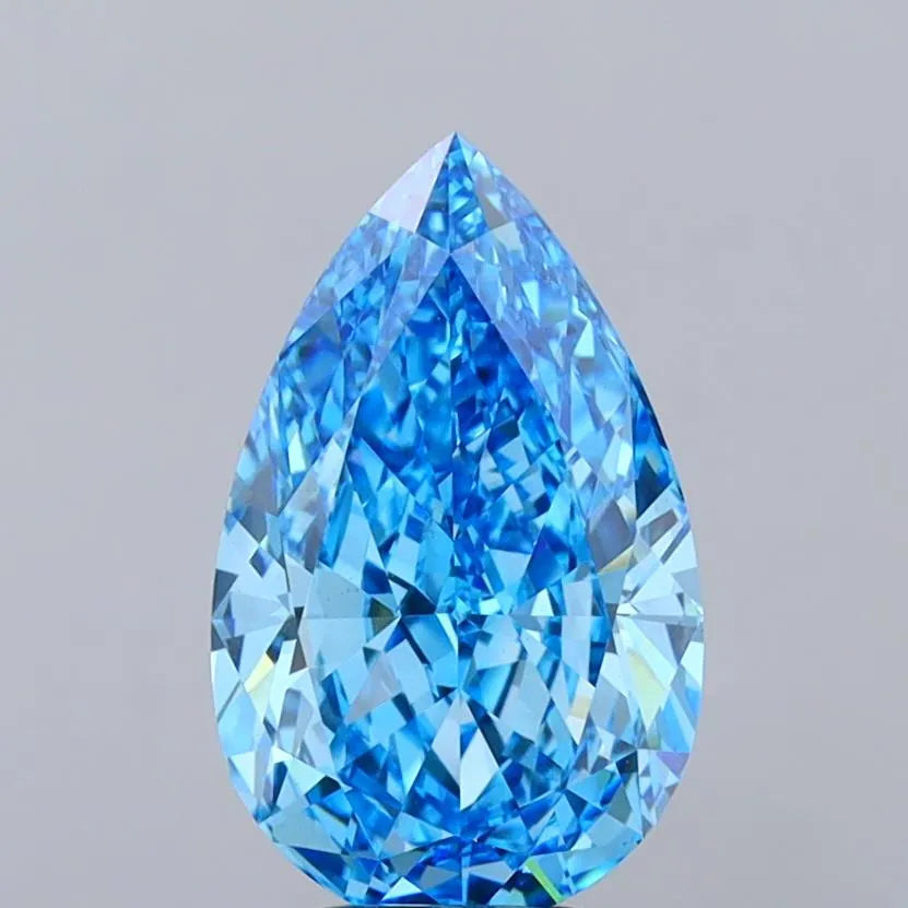 5.06ct Pear Lab Grown Diamond (Colour Fancy Vivid Blue, Clarity VVS2, IGI Certified)