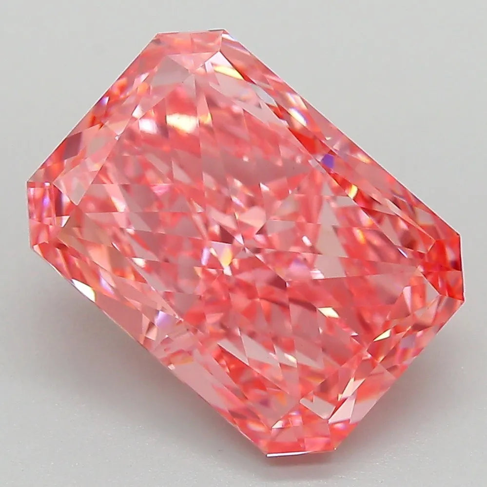 5.08ct Radiant Lab Grown Diamond (Colour Fancy Vivid Pink, Clarity VS1, IGI Certified)