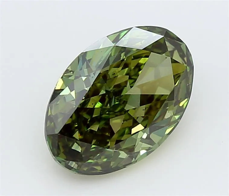 1.57ct Oval Lab Grown Diamond (Colour Fancy Vivid Green, Clarity VS2, IGI Certified)