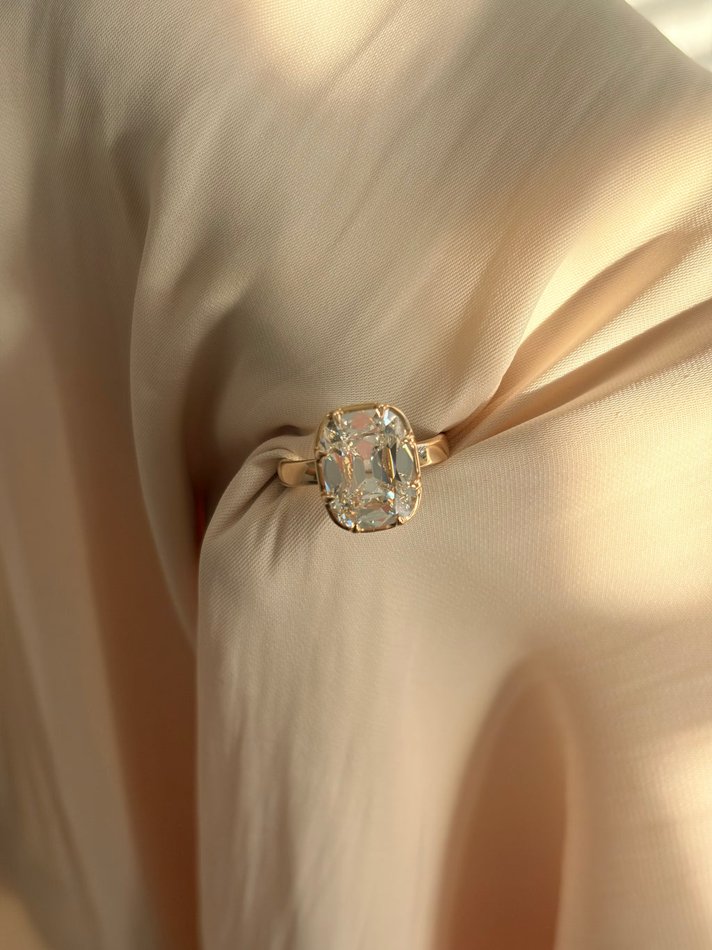 Ophelia Ring - 5.95ct G VS1 Cushion Modified Brilliant (Antique Cut) Lab Diamond