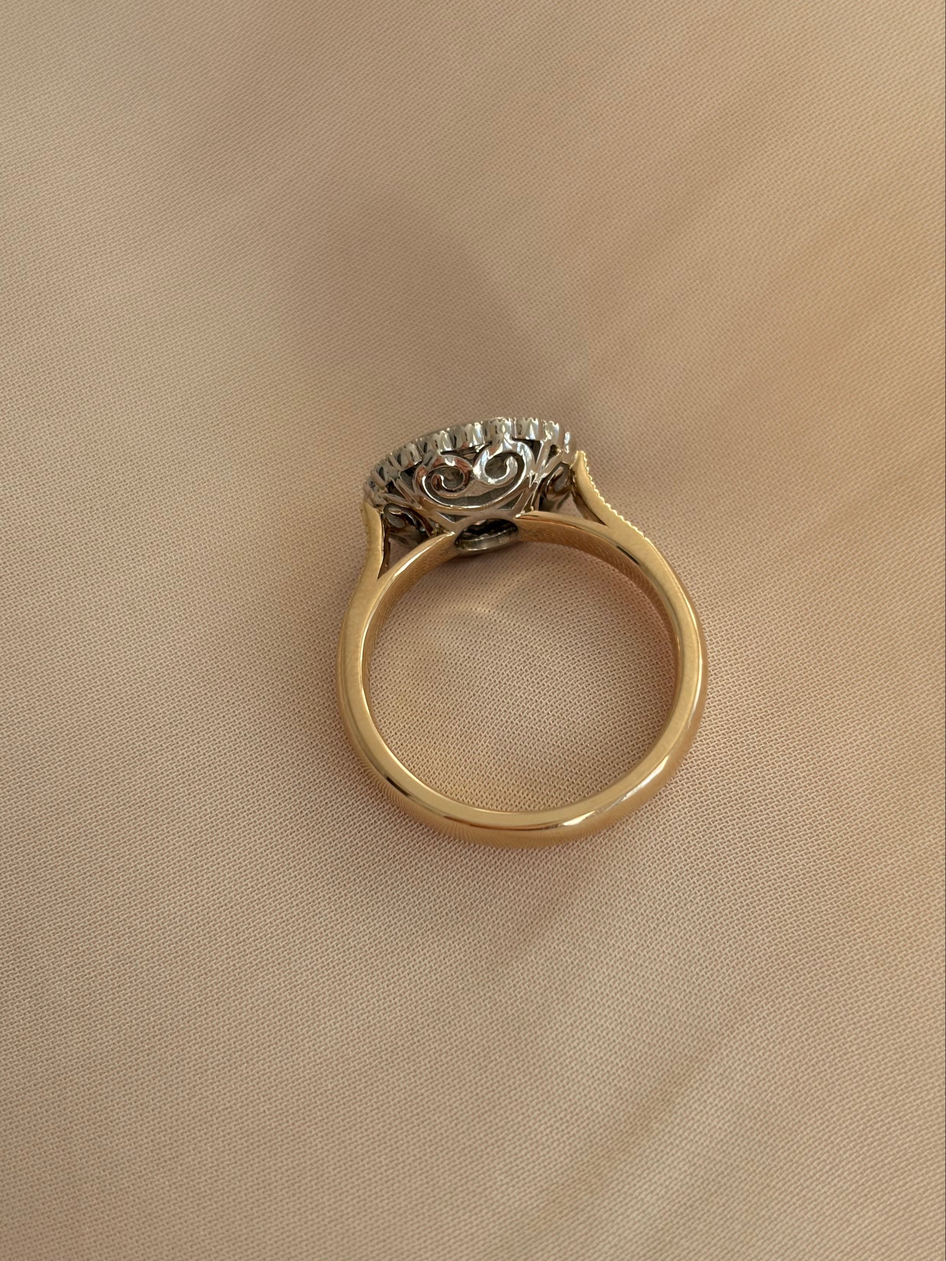 2.4ct Old Mine Cushion Cut Lab Diamond Ring