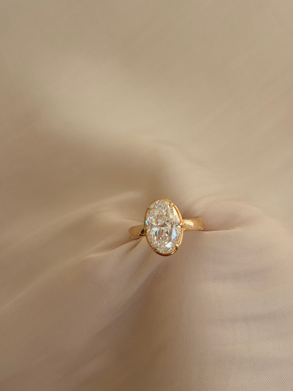 Ophelia Ring - 4.00ct E VS1 Oval Brilliant Lab Diamond