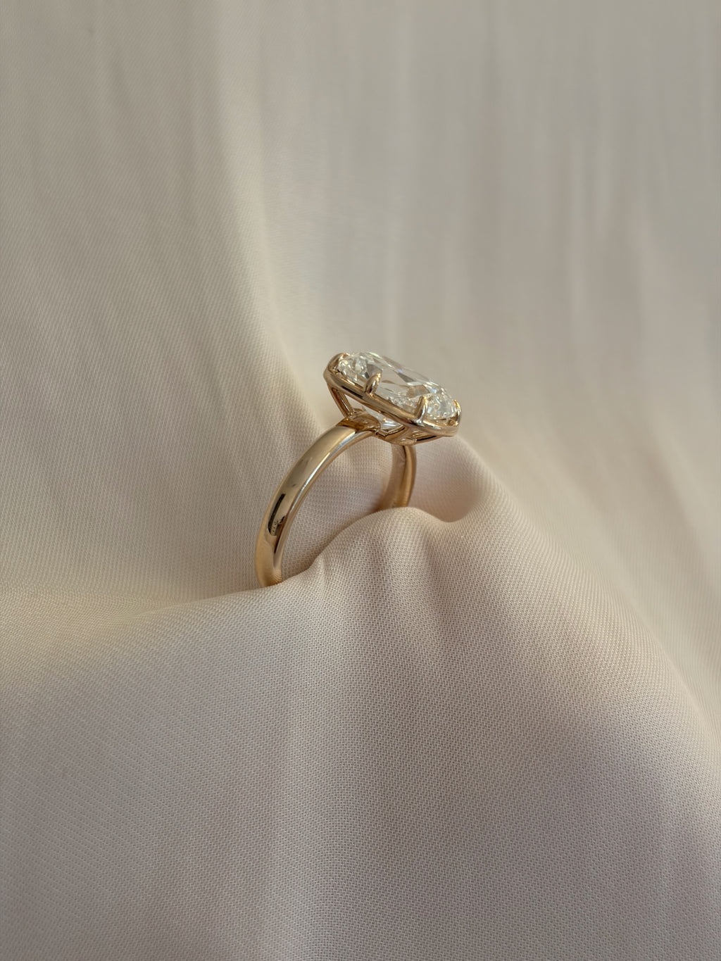 Ophelia Ring - 4.56ct E VVS2 Cushion Brilliant (Antique Cut) Lab Diamond