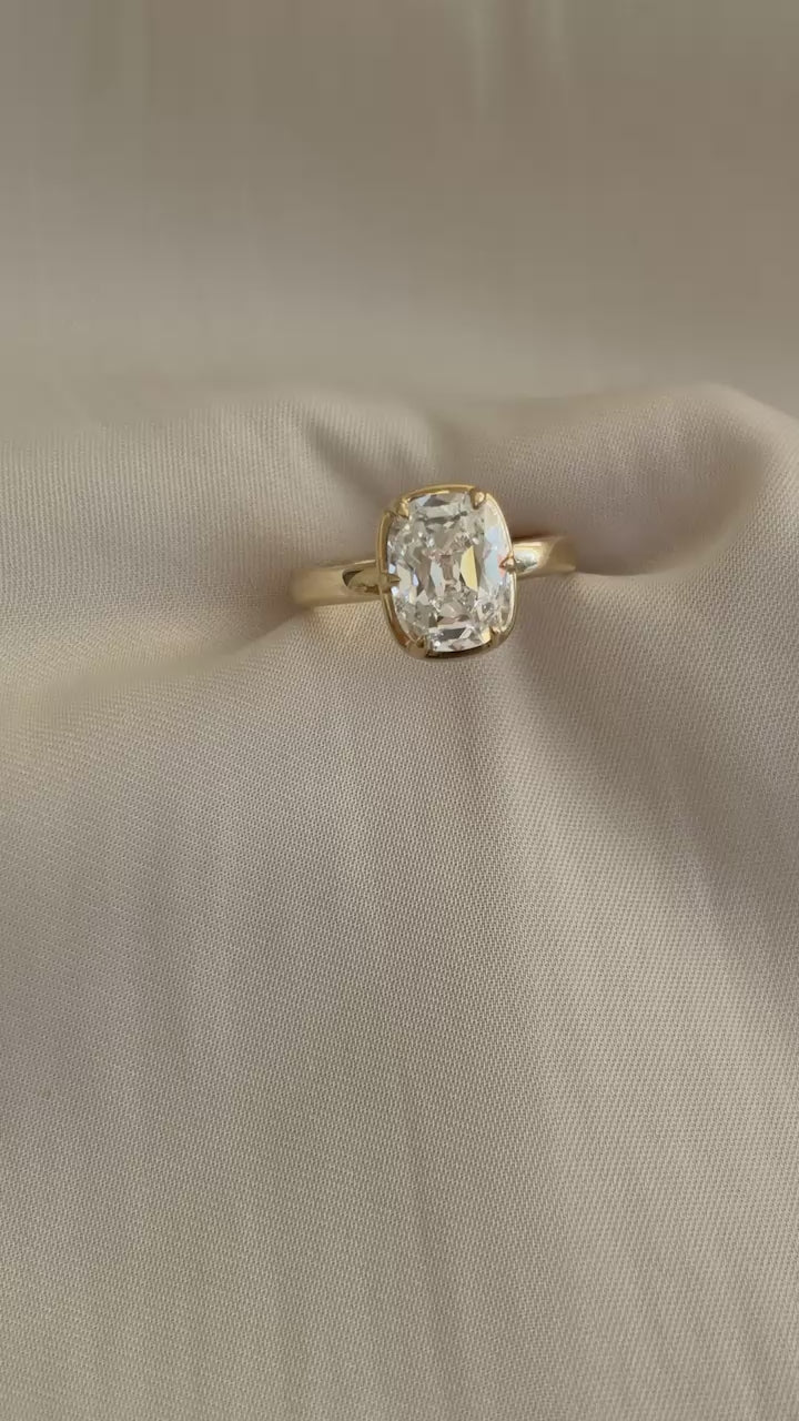 Ophelia Ring - 3.04ct E VVS2 Cushion Brilliant (Antique Cut) Lab Diamond