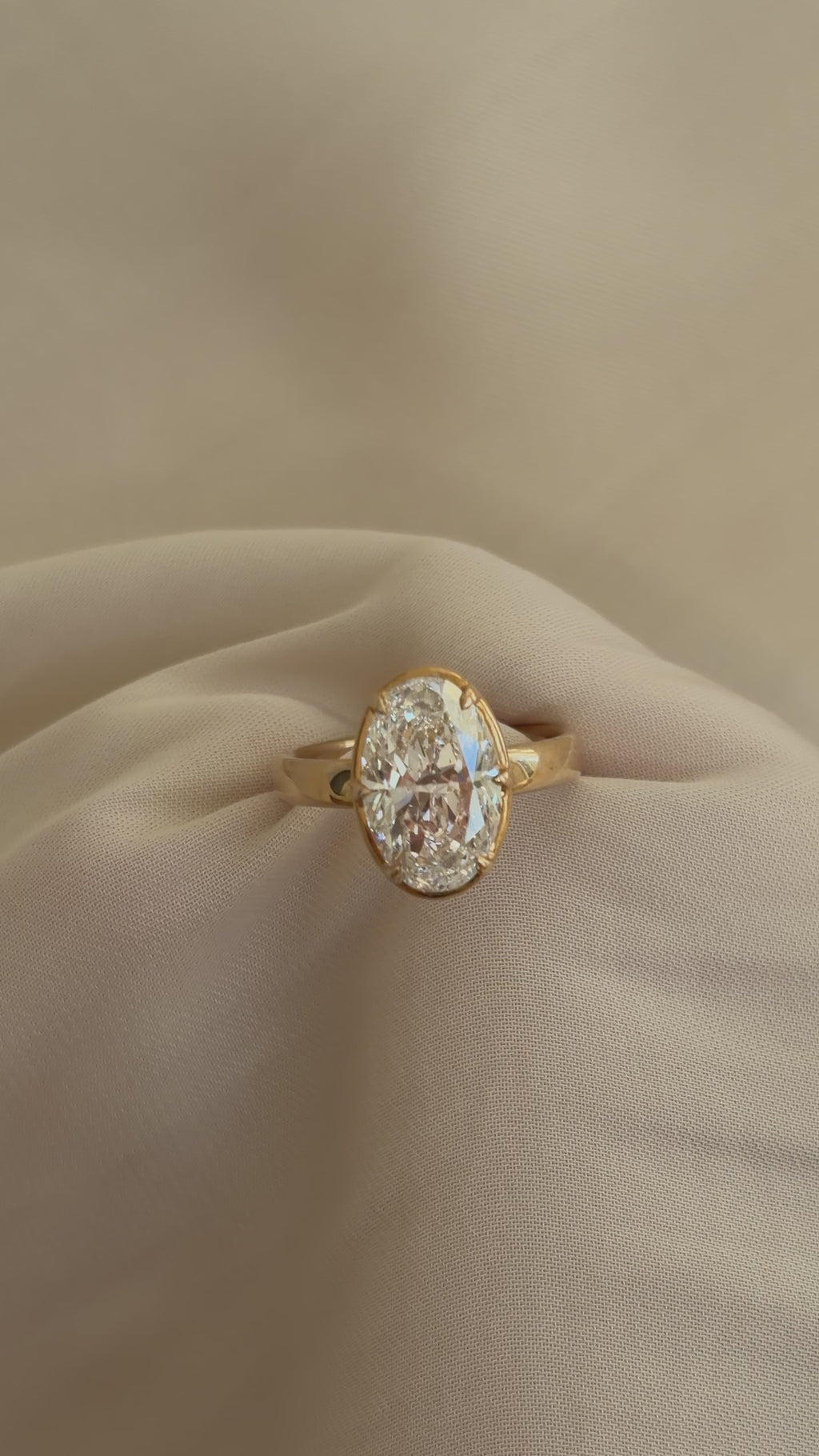 Ophelia Ring - 4.00ct E VS1 Oval Brilliant Lab Diamond